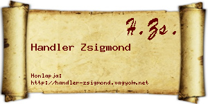 Handler Zsigmond névjegykártya