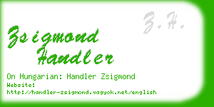 zsigmond handler business card